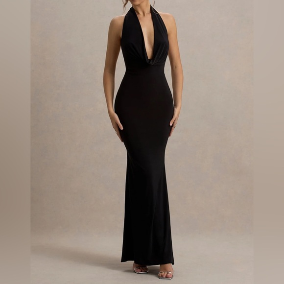 Club L London Dresses & Skirts - MILANI
Black Backless Cowl Neck Fishtail Maxi Dress